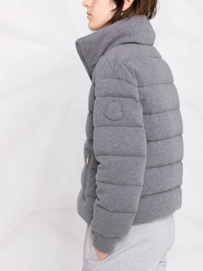 Shop Moncler Cayeux Wool-cashmere Padded Jacket In Grey
