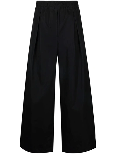 Shop Aspesi High-waist Poplin Trousers In Black
