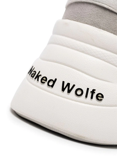 Naked Wolfe Track Double Chunky Platform Sneaker In White