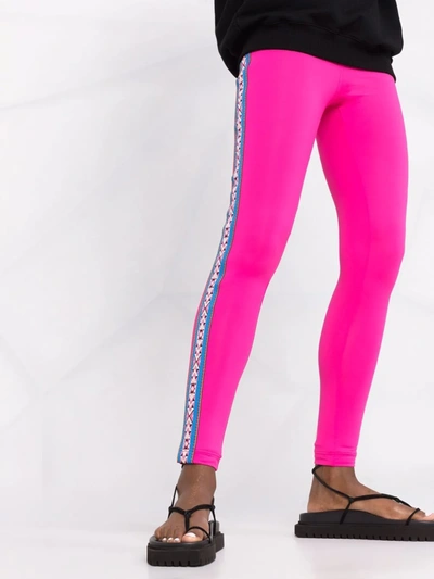 Shop Etro Logo-print Leggings In Pink