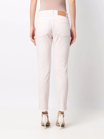 Shop Stella Mccartney Logo Tape Slim Jeans In Pink