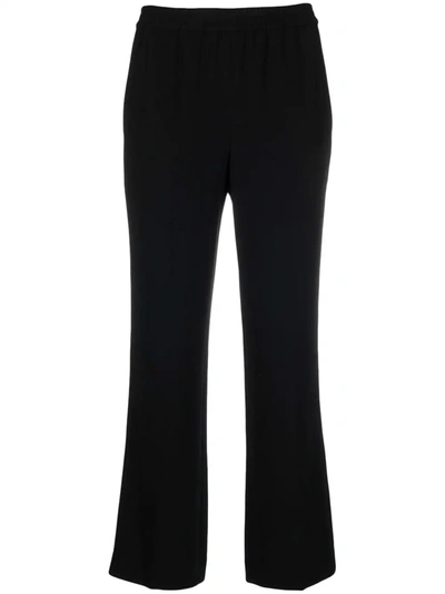 Shop Theory Elasticated-waist Straight-leg Trousers In Black