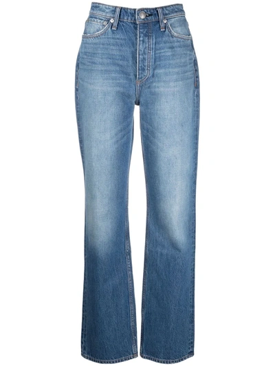 Shop Rag & Bone High-waist Straight-leg Jeans In Blue