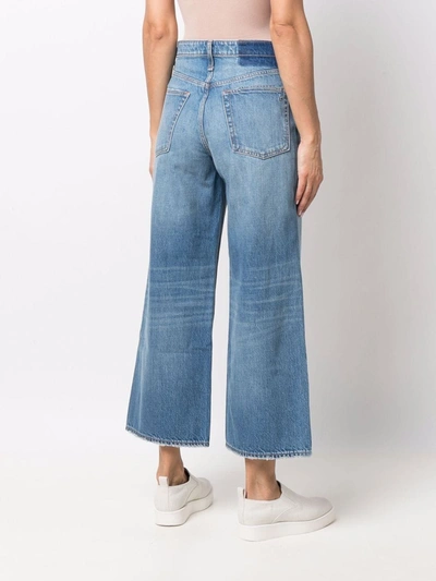Shop Rag & Bone Cropped Wide-leg Jeans In Blue
