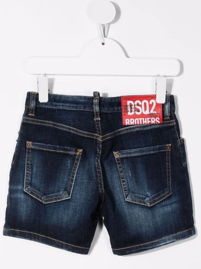 Shop Dsquared2 Logo-patch Denim Shorts In Blue