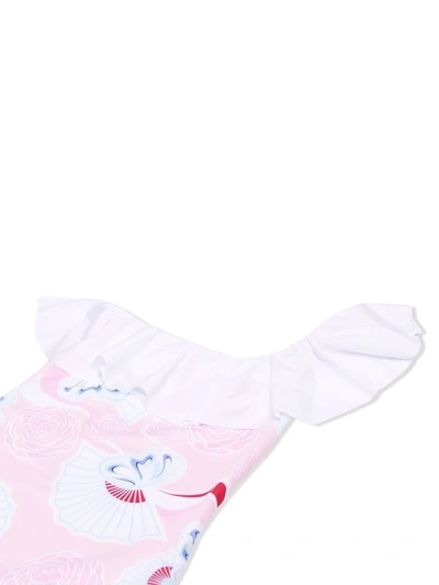 Simonetta Ruffle-trim One-shoulder Swimsuit In Pink