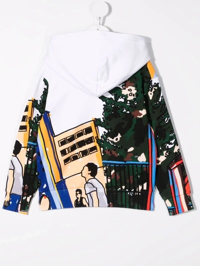 Shop Dsquared2 Illustration-style Print Hoodie In White