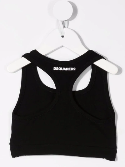 Shop Dsquared2 Maple-leaf Cropped Sports Top In Black