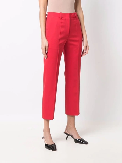 Valentino Tailored Cropped Trousers In Rot