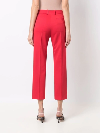 Shop Valentino Tailored Cropped Trousers In Rot