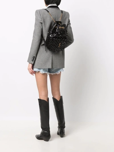 Shop Saint Laurent Joe Sequin-embellished Backpack In Schwarz