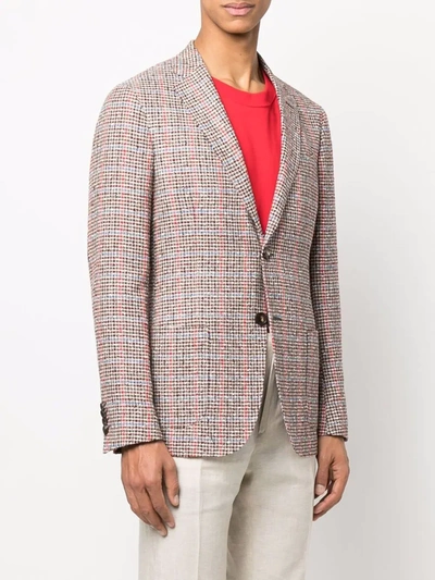 Shop Etro Houndstooth Single-breasted Blazer In Nude