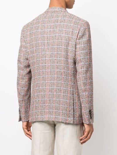 Shop Etro Houndstooth Single-breasted Blazer In Nude