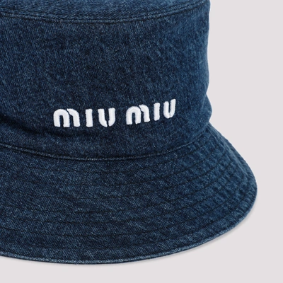 Shop Miu Miu Bucket Hat In Blue