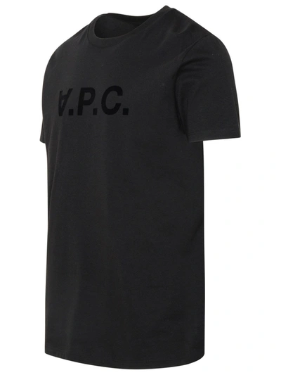 Shop Apc Black Cotton Vcp Maxi Logo T-shirt