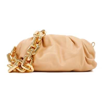 Shop Bottega Veneta Teen Chain Pouch Bag In Nude &amp; Neutrals
