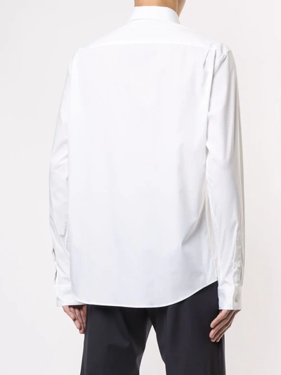 Shop Roberto Cavalli Optic White Slim Fit Rc Logo Shirt