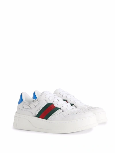 Shop Gucci Leather Sneakers In White