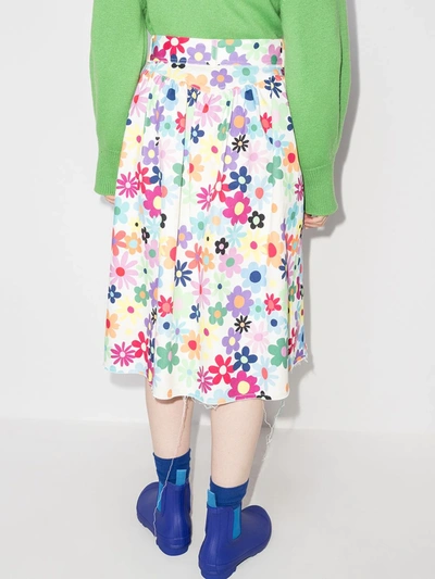 Shop Mira Mikati Floral A-line Skirt In White