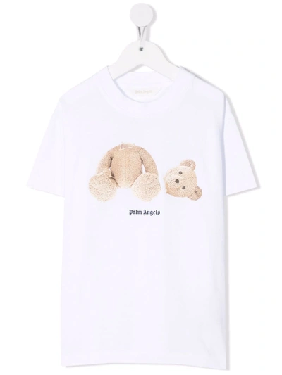 Shop Palm Angels Teddy-bear Print T-shirt In White