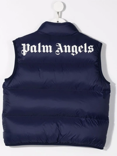 Shop Palm Angels Two-tone Panel Gilet In Blue