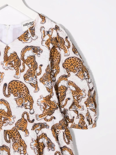 Shop Kenzo Animal-print Midi Dress In Neutrals