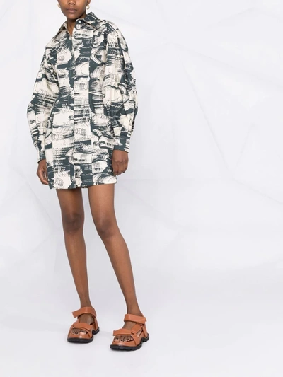 Remain Birger Christensen Marilo Abstract-print Shirt Dress In Neutrals