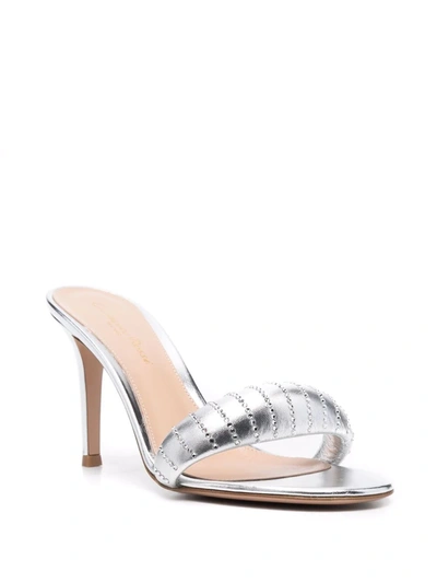 Shop Gianvito Rossi Bijoux 90mm Crystal-embellished Mules In Silver