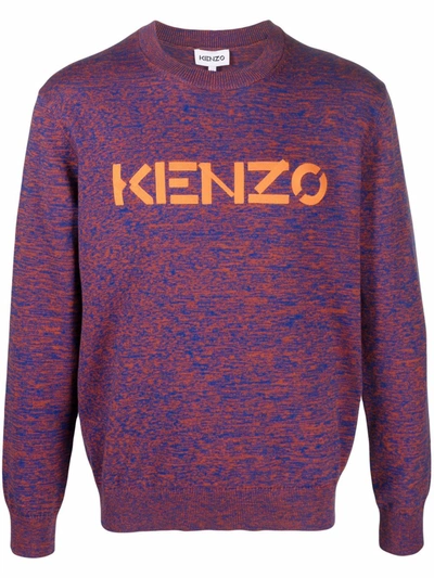 Shop Kenzo Logo-print Cotton Jumper In Blue