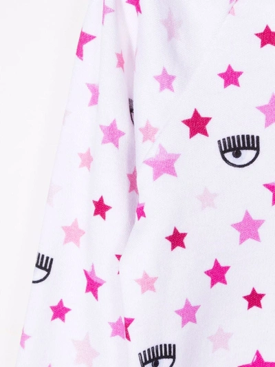 Shop Chiara Ferragni Star-logo Print Babygrow In White