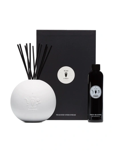 Shop L'objet Rose Noir Porcelain Diffuser Set In White