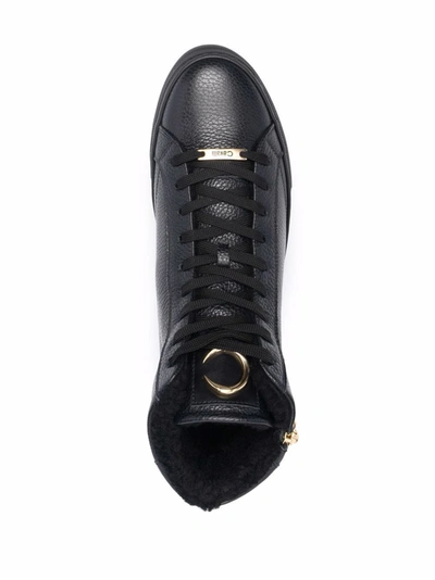 Shop Roberto Cavalli Logo-plaque High-top Sneakers In Black