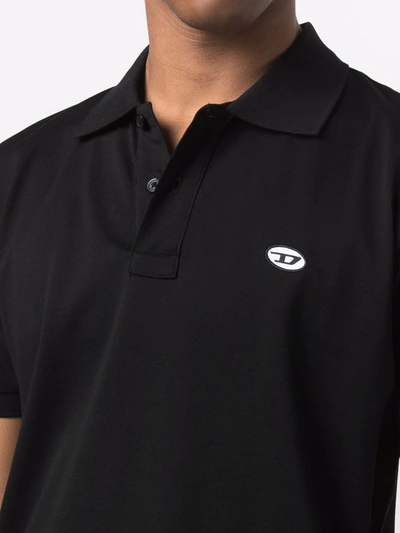Shop Diesel Logo-patch Polo Shirt In Black