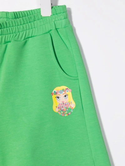 Shop Chiara Ferragni Logo-print Track Shorts In Green