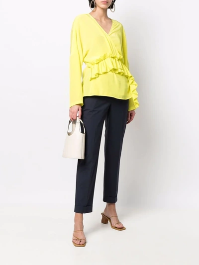 P.a.r.o.s.h High-rise Tailored Trousers In Blue