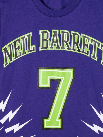Shop Neil Barrett Lightning Bolt Print T-shirt In Purple
