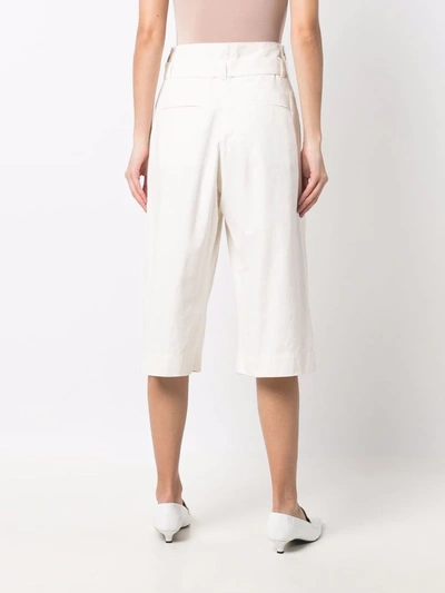 Lemaire Belted Bermuda Shorts In White