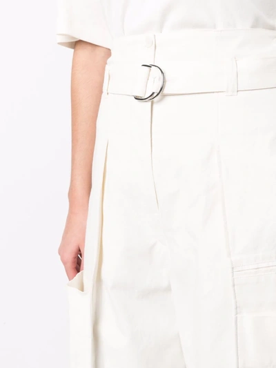 Shop Lemaire Belted Capri Shorts In White