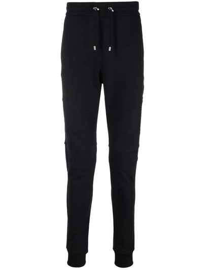 Shop Balmain Rear Logo-print Trousers In Black