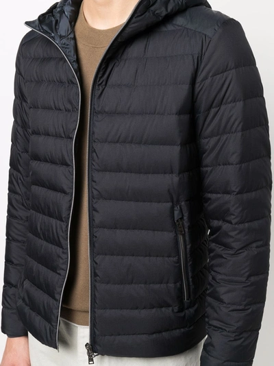 Shop Herno Padded Hooded Jacket In Blue