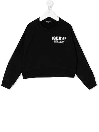 Shop Dsquared2 Logo-print Cotton Sweatshirt In Black