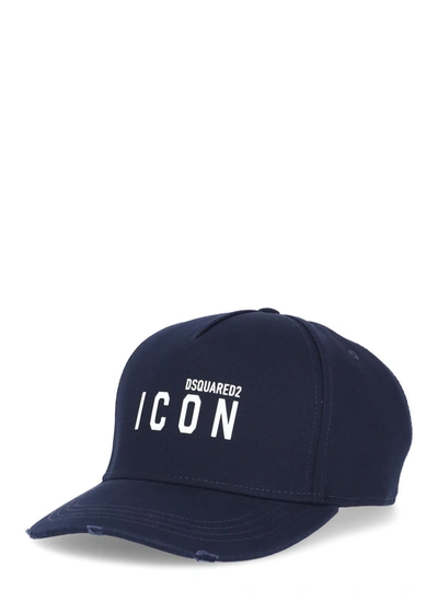 Shop Dsquared2 Hats Blue In Navy Bianco