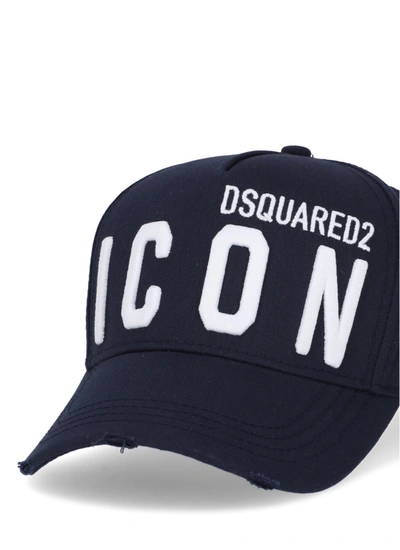 Shop Dsquared2 Hats Black In Navy Bianco