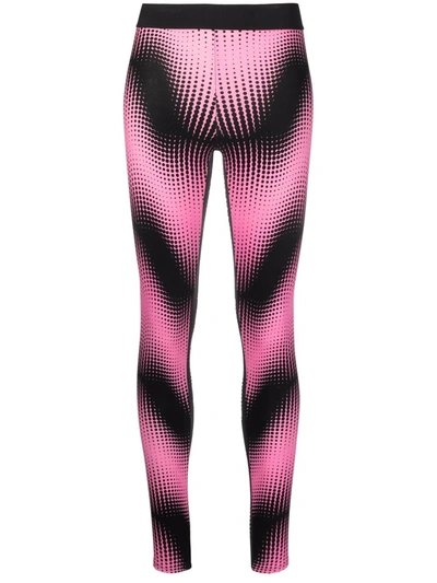 Shop Rabanne Graphic-print High-waisted Leggings In Rosa