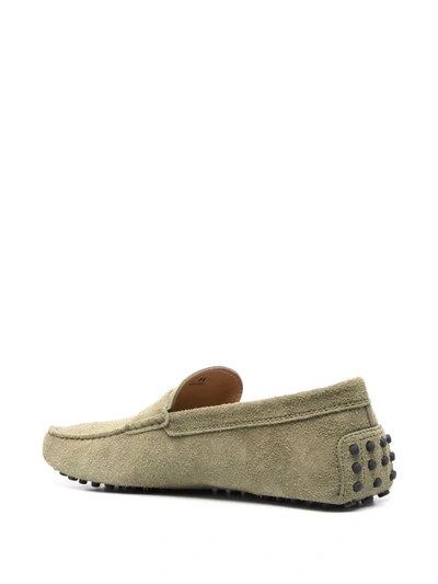 Shop Tod's Gommino Suede Moccasin Loafers In Grün