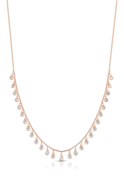 Sphera Milano Sterling Silver & Cz Charm Necklace In Rose Gold