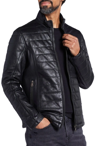 Shop Pinoporte Pino By  Quilted Leather Jacket In Black