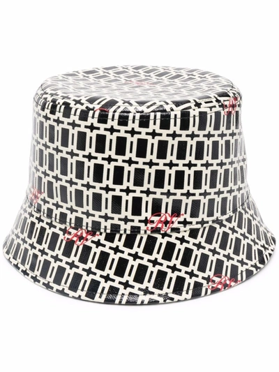 Shop Roger Vivier Monogram Bucket Hat In Black