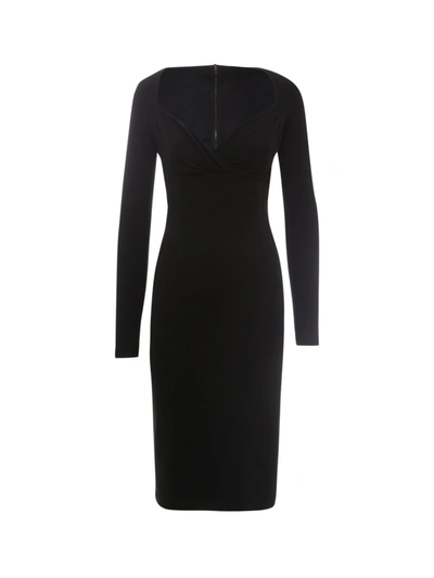 Shop Dolce & Gabbana Viscose Midi Dress In Black