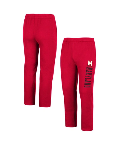 Shop Colosseum Men's  Red Maryland Terrapins Fleece Pants